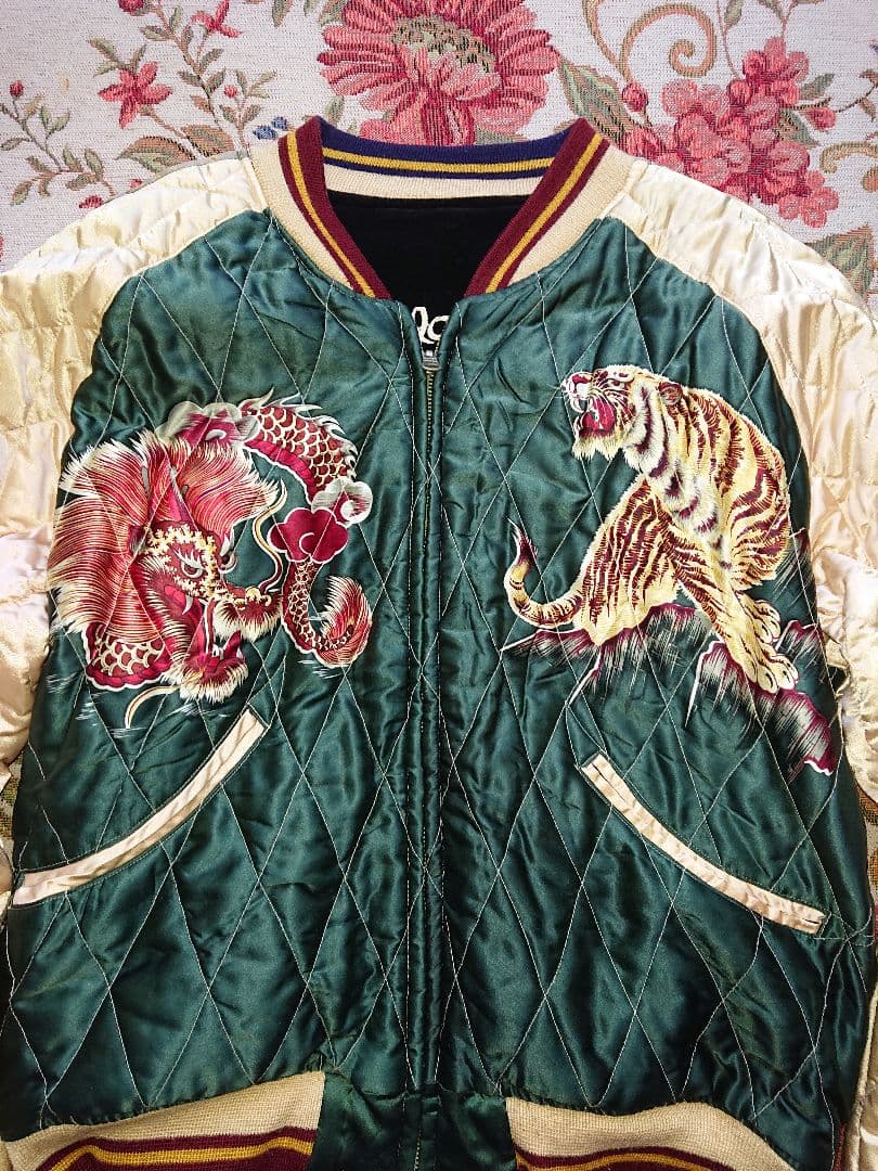 ス*ン様 テーラー東洋、虎と富士山刺繍 スカジャン、値下げ不可、Ｍ品番、極美品