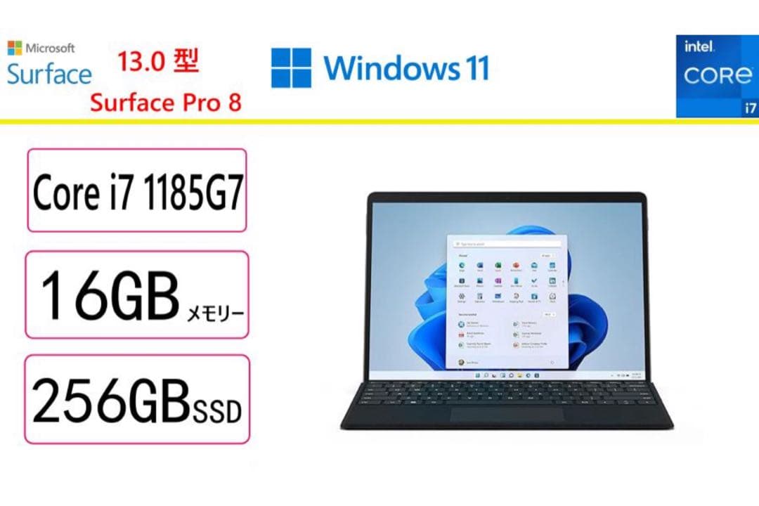 Surfacepro8 キーボード付 16GBメモリ CORE i7 256GB