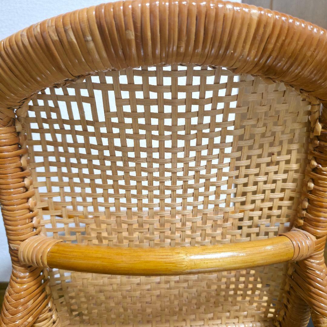 古家具　ナチュラル　天然素材　籐ラタンフレーム ラタンチェア 椅子 アームチェア