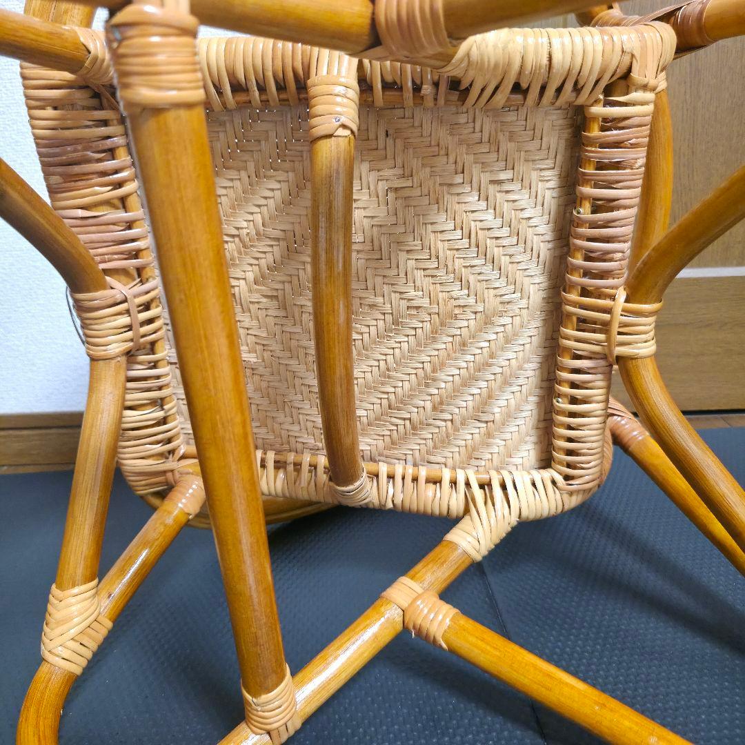 古家具　ナチュラル　天然素材　籐ラタンフレーム ラタンチェア 椅子 アームチェア