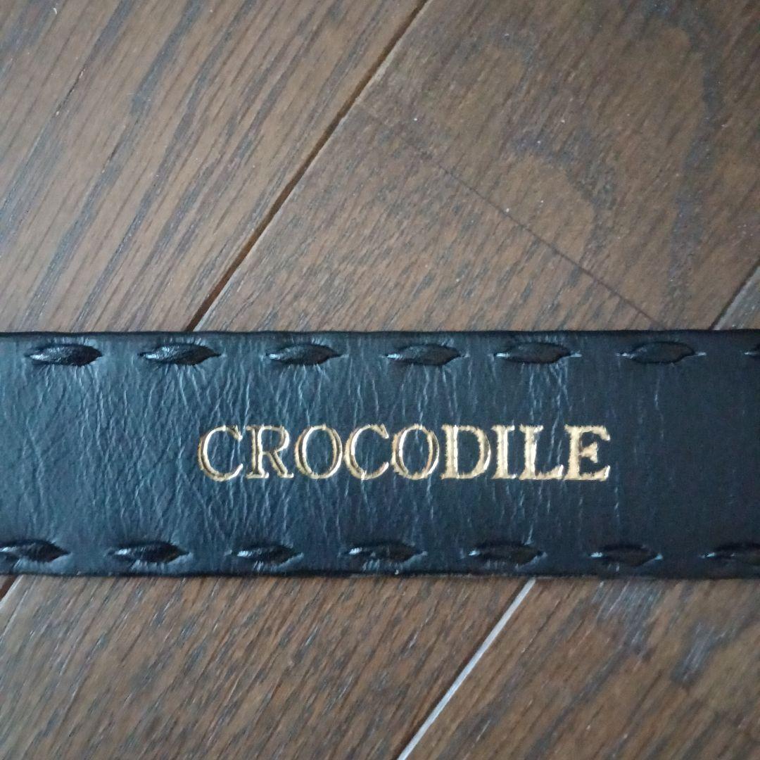 CROCODILE クロコダイルレザー ベルト 黒