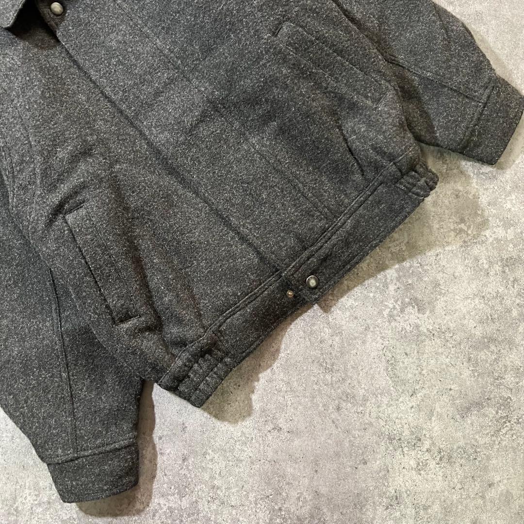 【即日発送・国内古着】ハリントンジャケット　短丈アウター　グランパコア　濃灰色