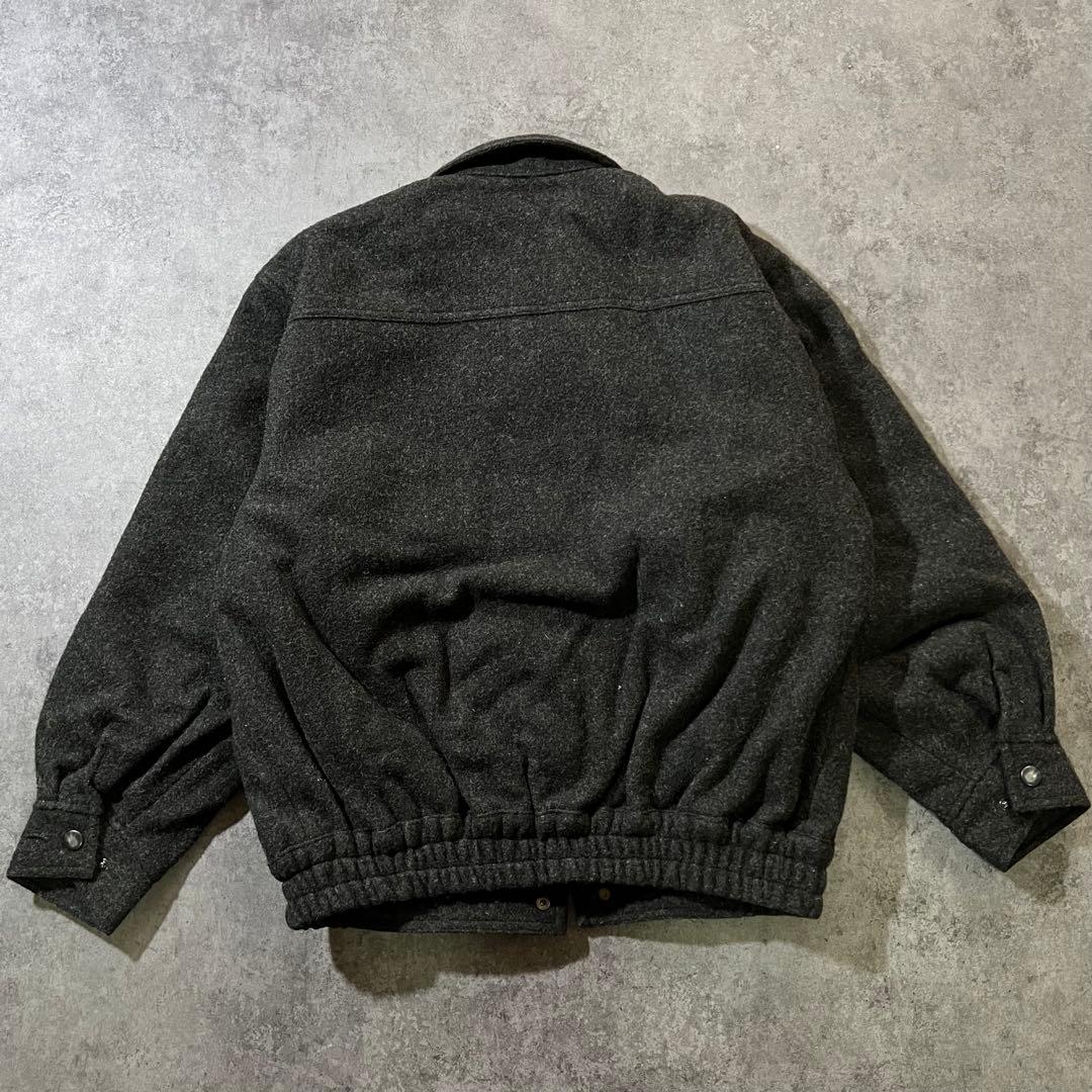 【即日発送・国内古着】ハリントンジャケット　短丈アウター　グランパコア　濃灰色