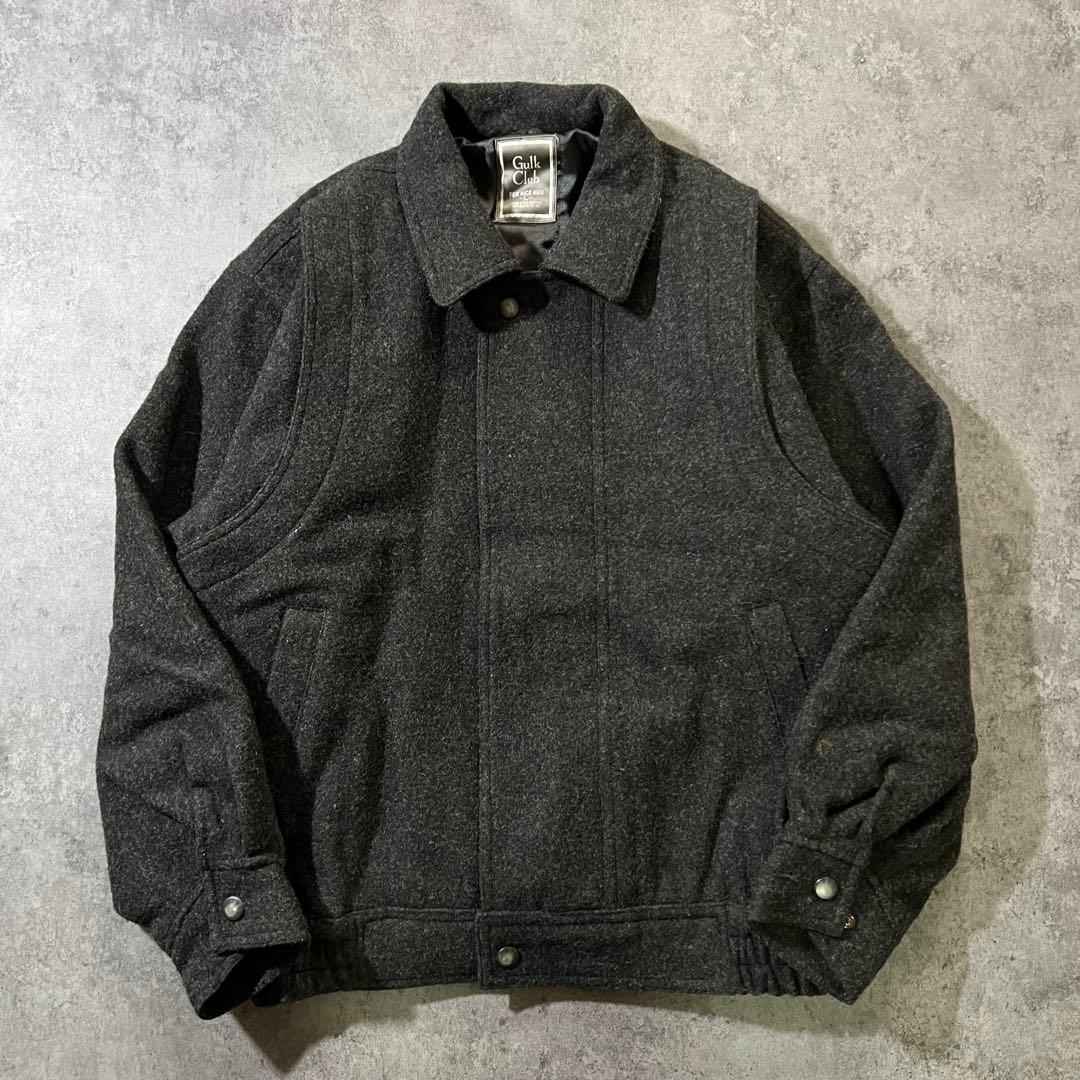 【即日発送・国内古着】ハリントンジャケット　短丈アウター　グランパコア　濃灰色