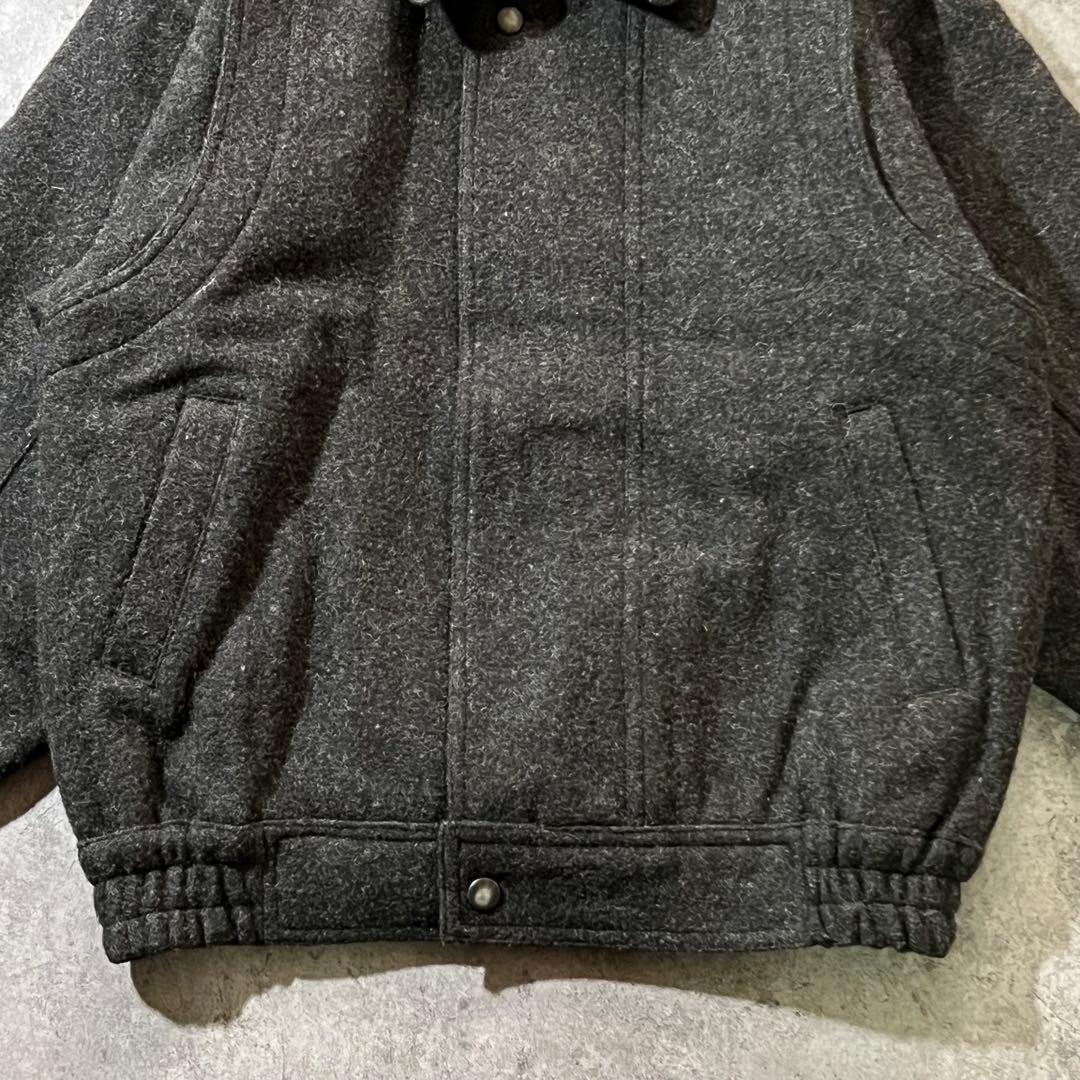 【即日発送・国内古着】ハリントンジャケット　短丈アウター　グランパコア　濃灰色