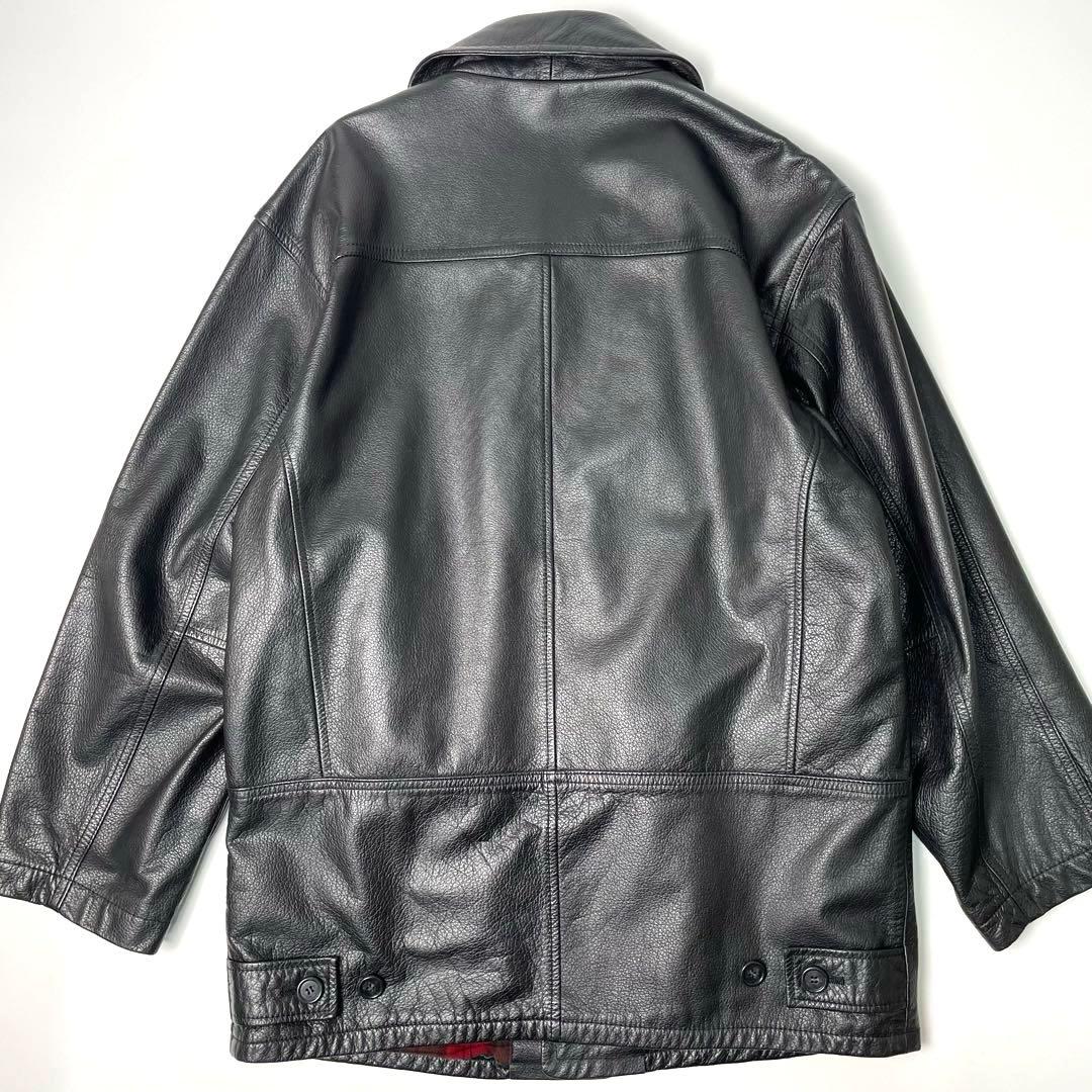 【日本製】BELL MAXIM レザージャケット 黒 M 牛革 カーコート 本革