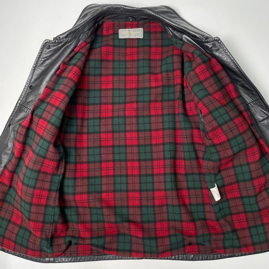 【日本製】BELL MAXIM レザージャケット 黒 M 牛革 カーコート 本革