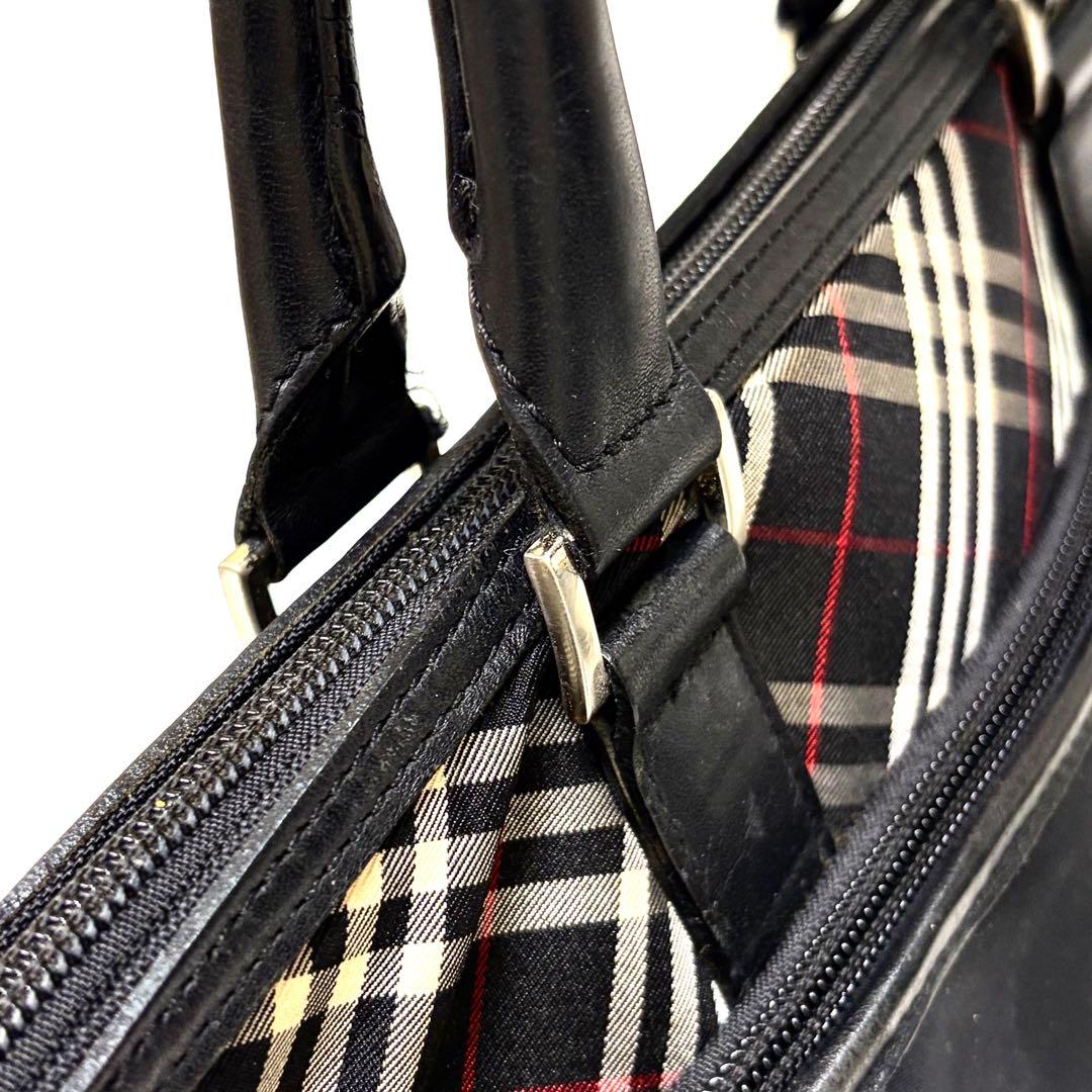 BURBERRY BLACK LABEL ビジネスバッグ ノバチェック ナイロン