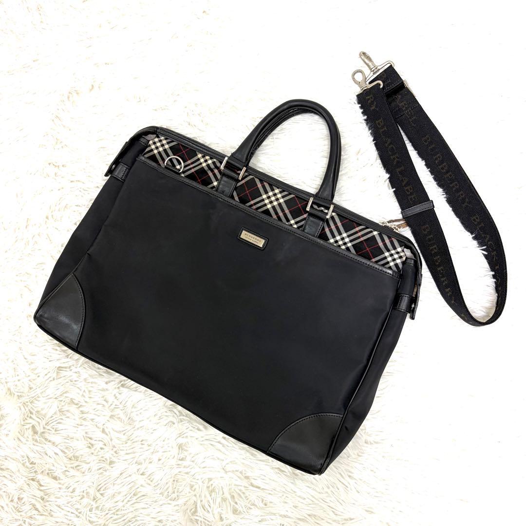 BURBERRY BLACK LABEL ビジネスバッグ ノバチェック ナイロン