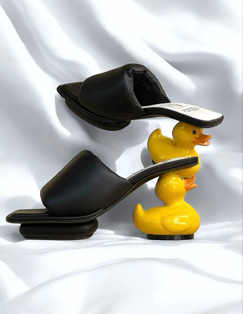 メゾンミハラヤスヒロ ダックヒールサンダル アヒル ミュール 36 ブラック