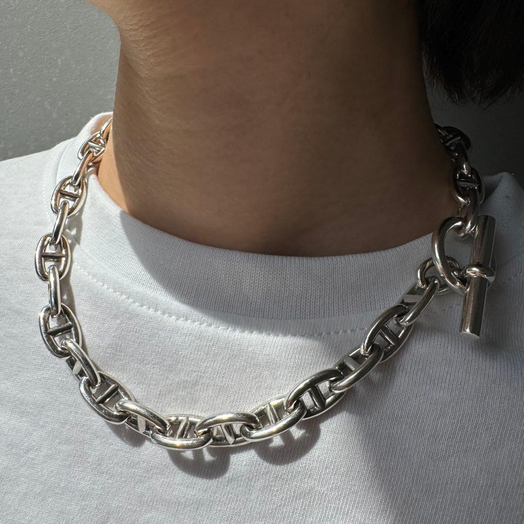 ラス1 シルバー925 アンカーチェーン ネックレス シェーヌダンクル MM