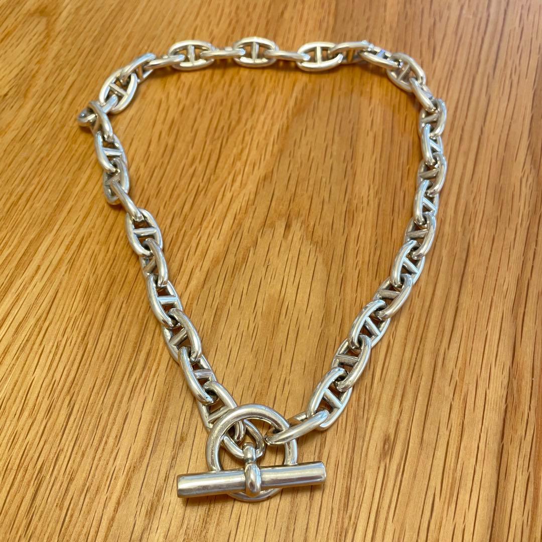 ラス1 シルバー925 アンカーチェーン ネックレス シェーヌダンクル MM