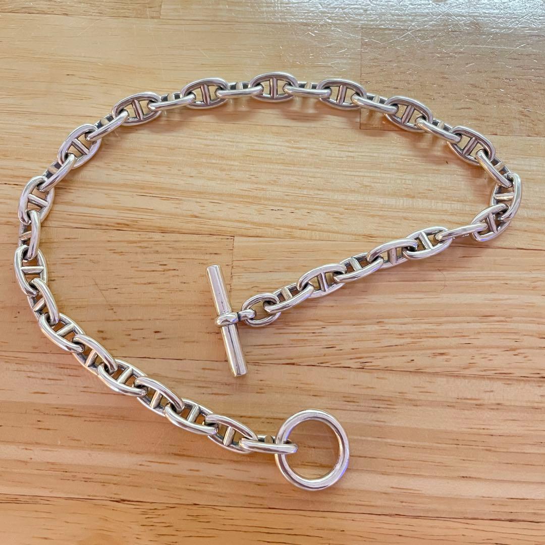 ラス1 シルバー925 アンカーチェーン ネックレス シェーヌダンクル MM