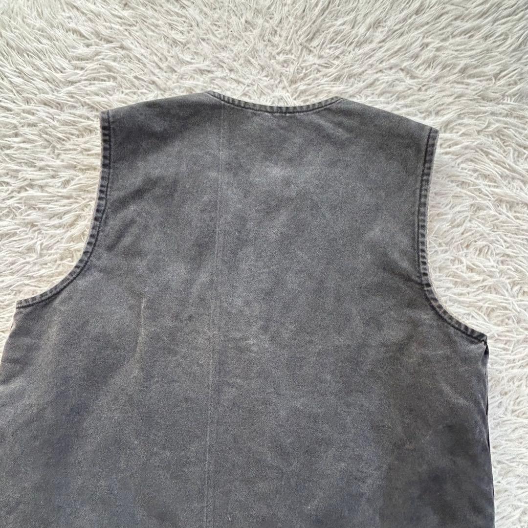 Carhartt USA製 ダックベスト デニム　チャコールグレー ボア L