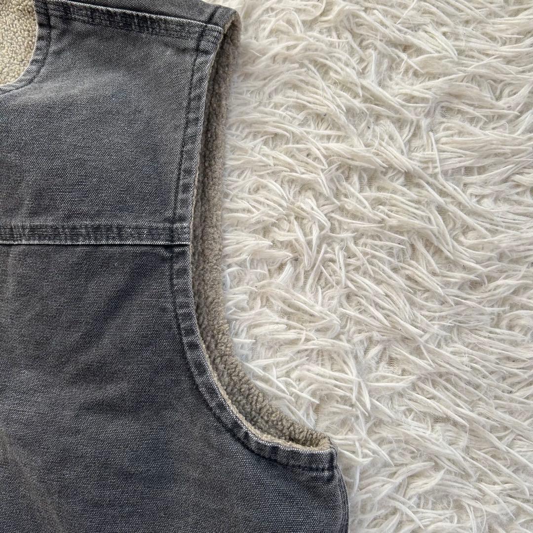 Carhartt USA製 ダックベスト デニム　チャコールグレー ボア L