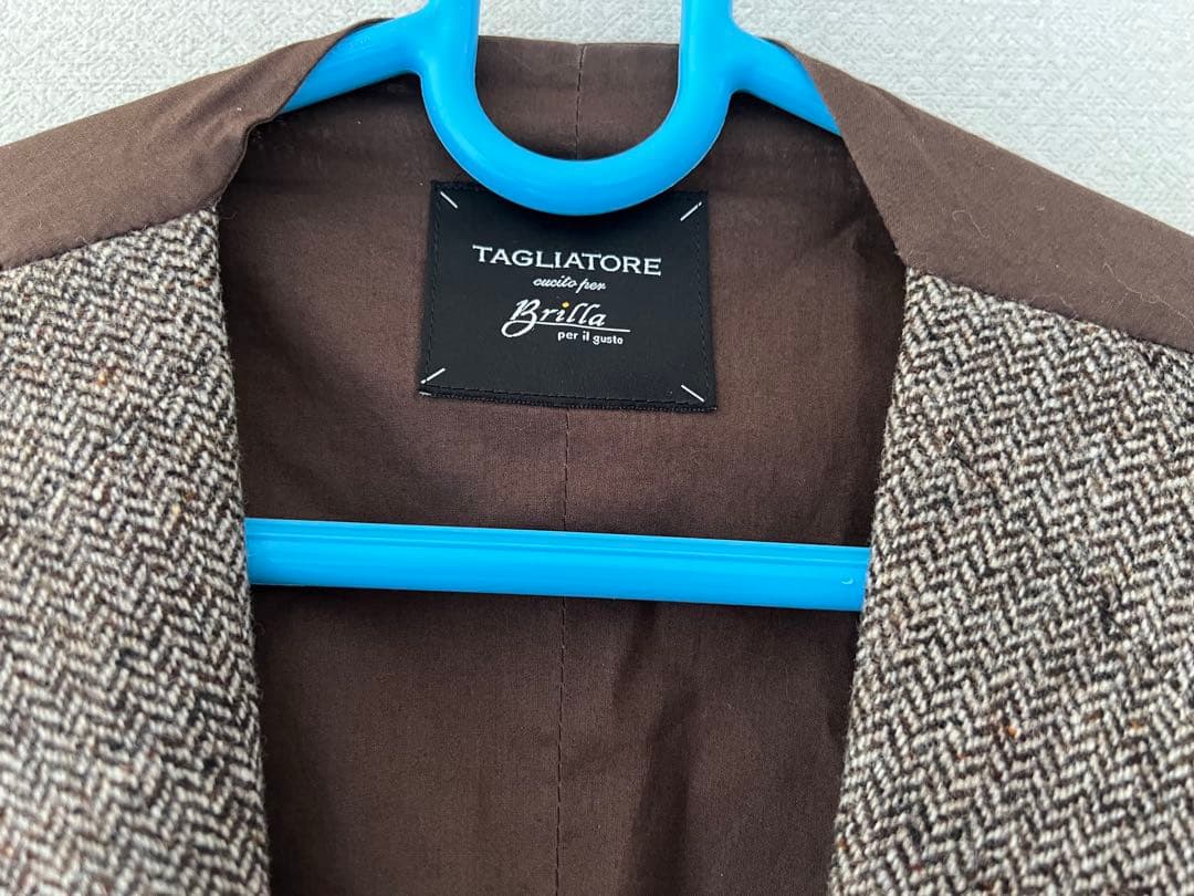 TAGLIATORE ツイード ヘリンボーン ベスト　48