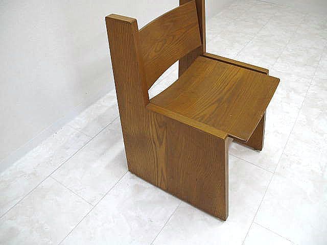 ヴィンテージ　キリスト教会使用 チャーチチェア 無垢材　カトリック　サイドチェア