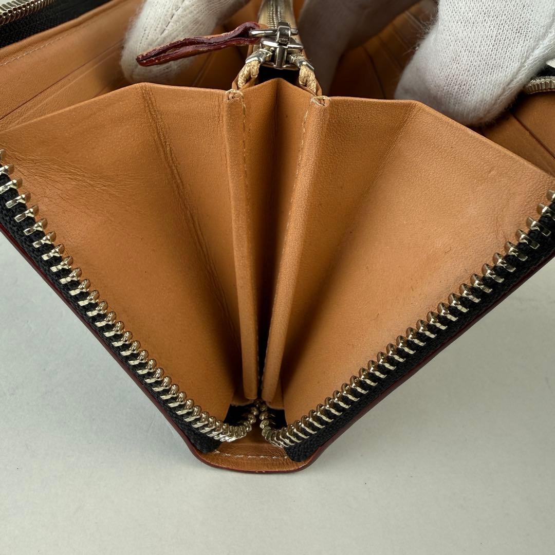 【美品】GANZO ガンゾ 長財布 ラウンドジップ コードバン レザー ブラック