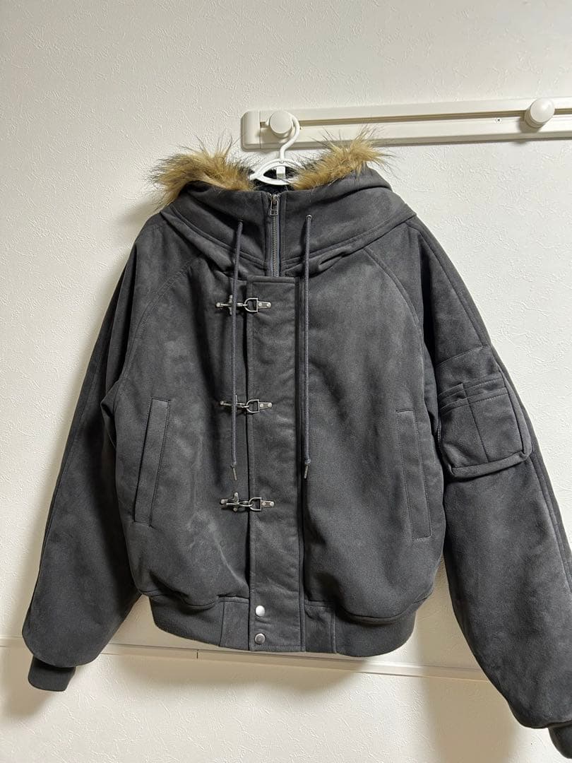 【CLEL】ファイヤーマンテックフェードN-2Bジャケット　チャコールグレー　M