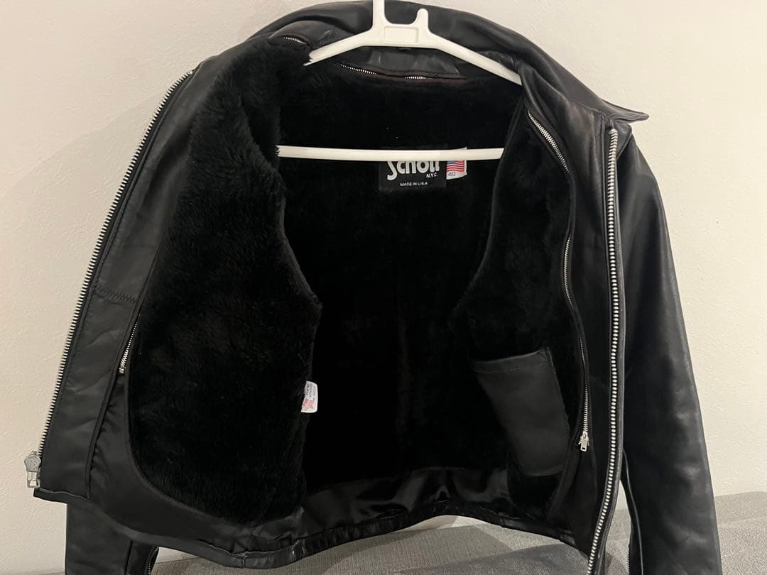 美品　Schott ブラックレザージャケット サイズ40 643