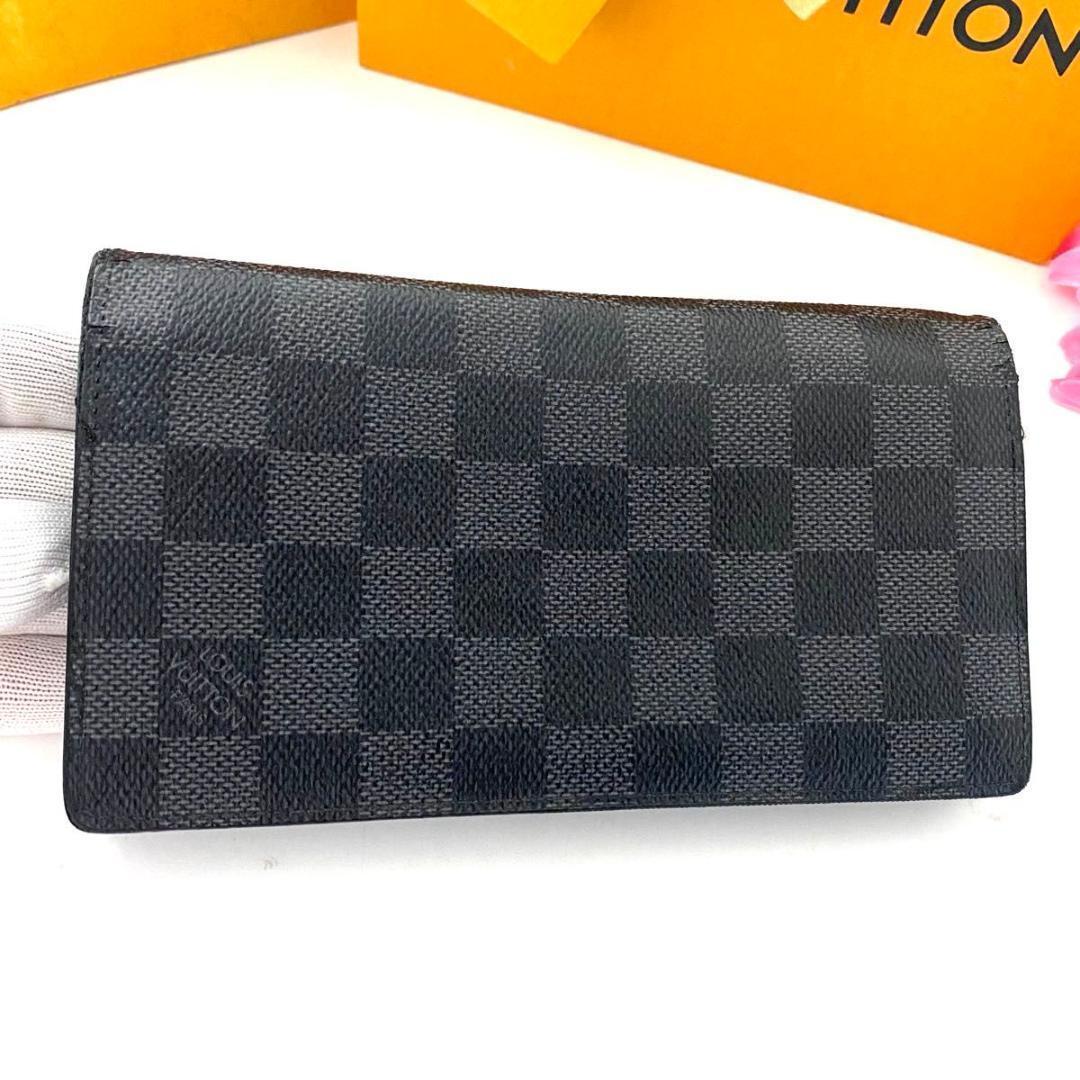 ルイ ヴィトン◎ポルトフォイユ ブラザ ダミエ グラフィット 黒 長財布