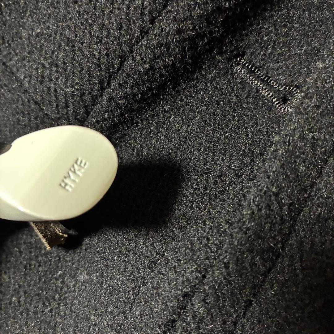 美品♡ HYKE ハイク　ダッフルコート　ロング　白トグル　ブラック　サイズ2