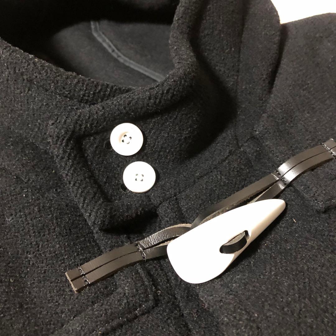 美品♡ HYKE ハイク　ダッフルコート　ロング　白トグル　ブラック　サイズ2