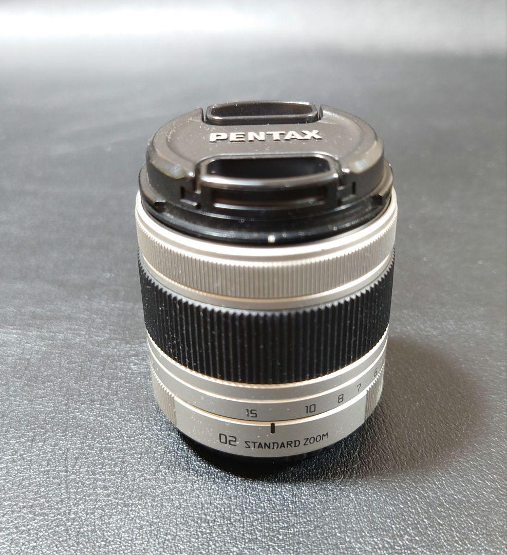 PENTAX Q ホワイト×ネイビー本革 02レンズ　純正バッテリー　純正充電器