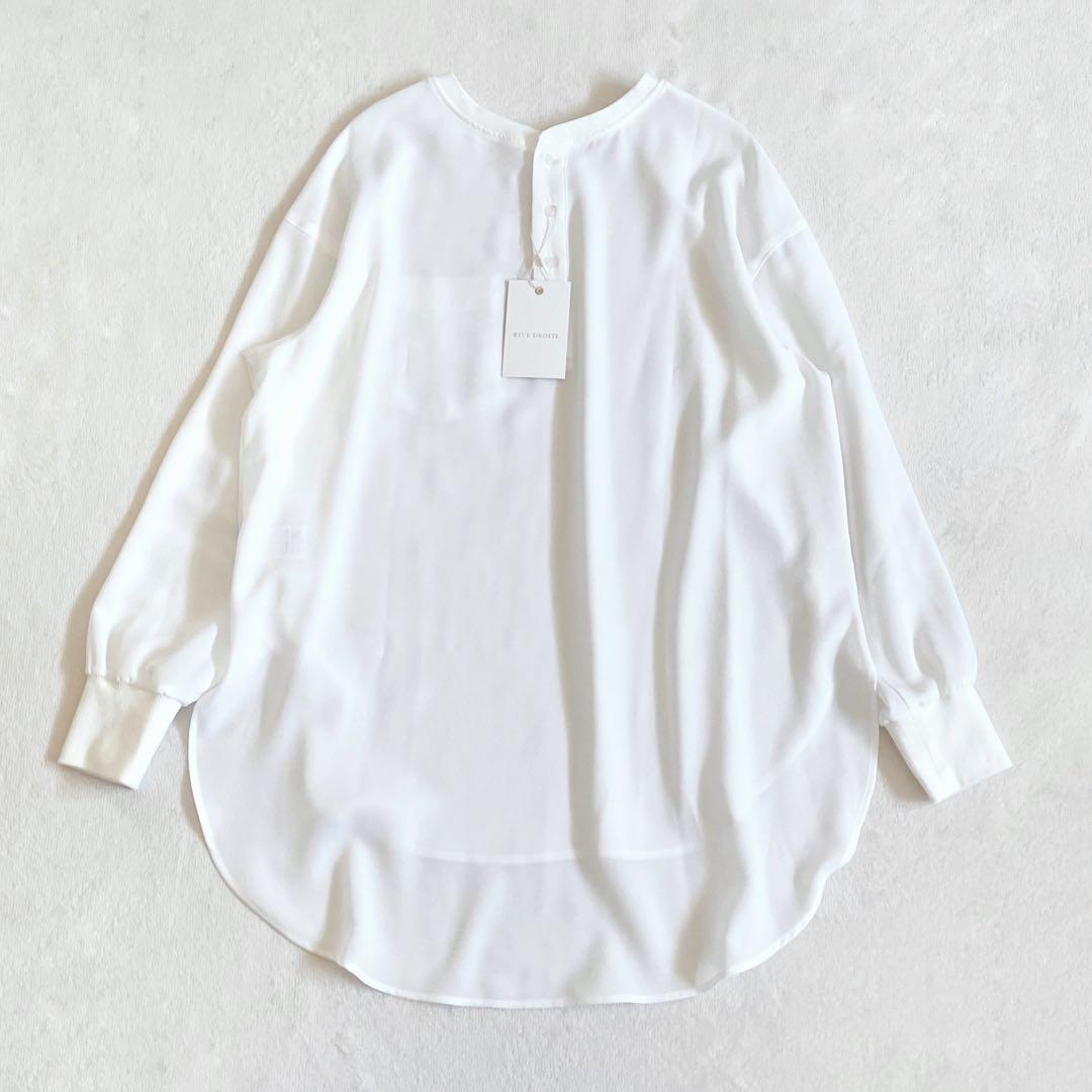新品　リヴドロワ　ジョーゼットポケットブラウス　オフホワイト