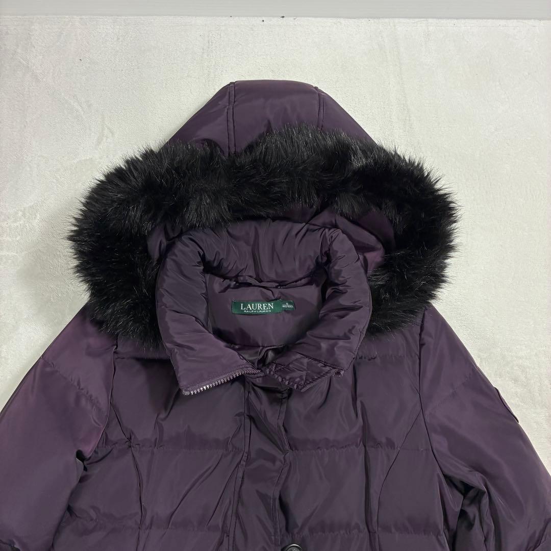 ふ*わ様 美品✨ローレンラルフローレン ファー ダウンコート ファー ダークネイ