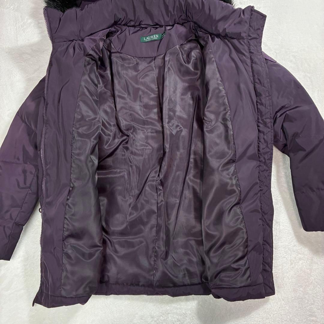 ふ*わ様 美品✨ローレンラルフローレン ファー ダウンコート ファー ダークネイ