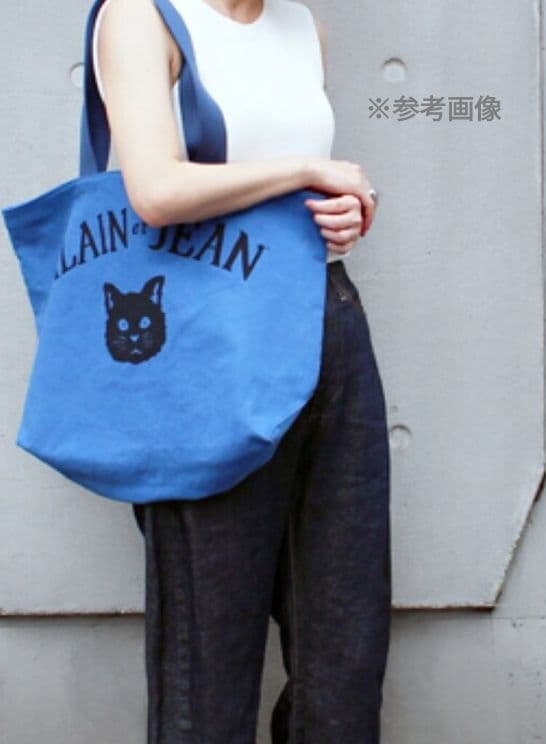 ALAIN et JEAN 猫デザイン バッグ グレー