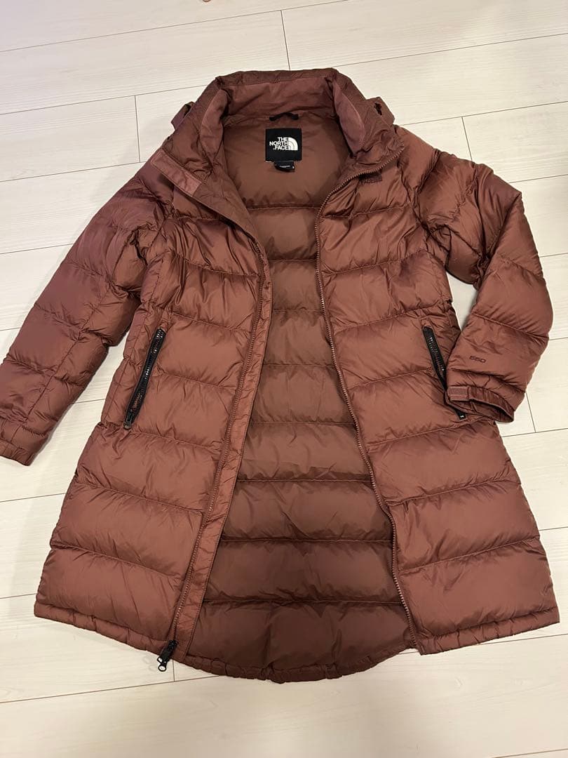 ノースフェイス☆パープル ブラウン ダウンジャケット　ロング丈