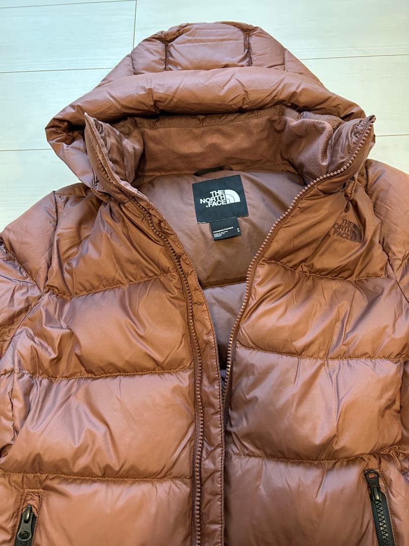 ノースフェイス☆パープル ブラウン ダウンジャケット　ロング丈