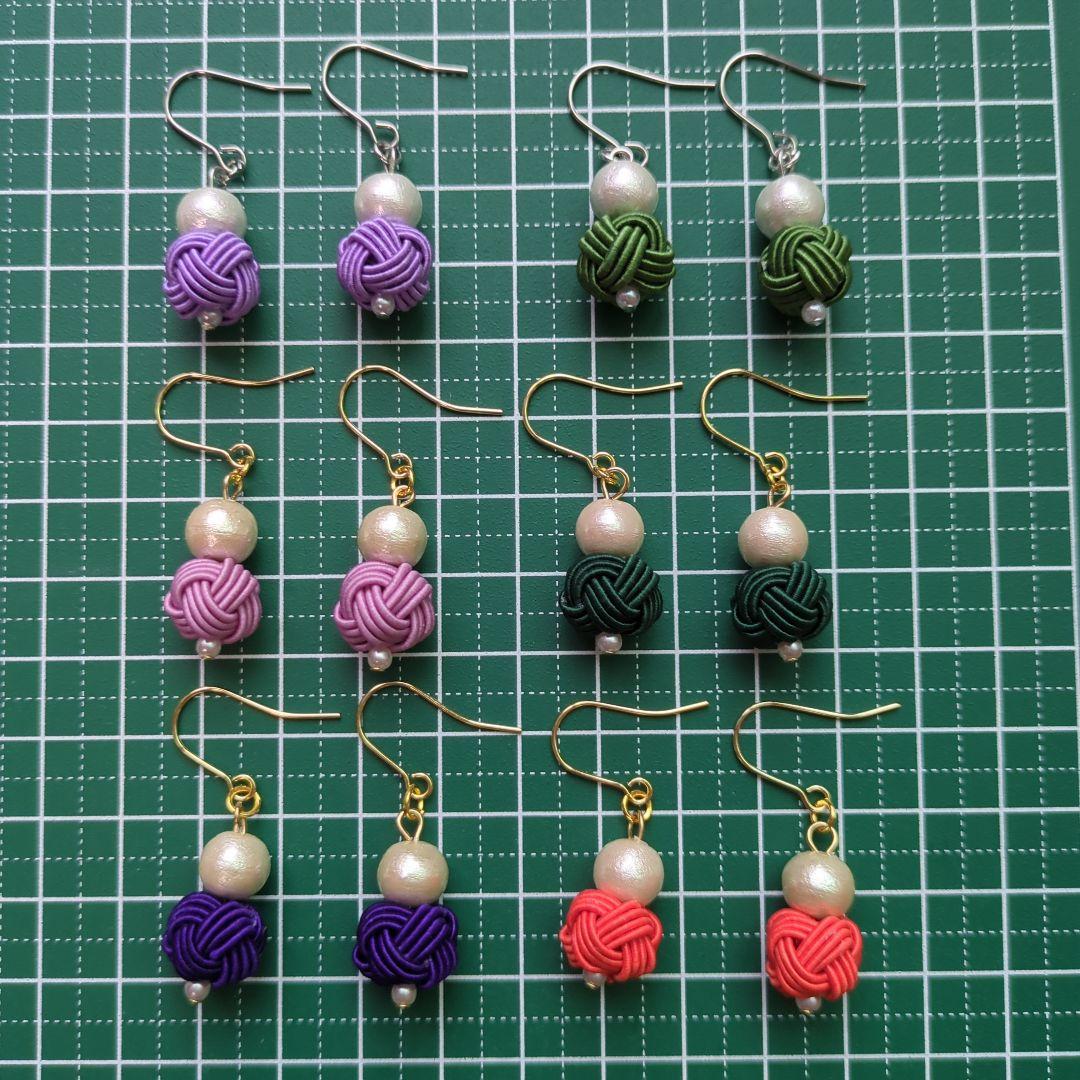 《ゆあ》玉結びピアス　水引アクセサリー