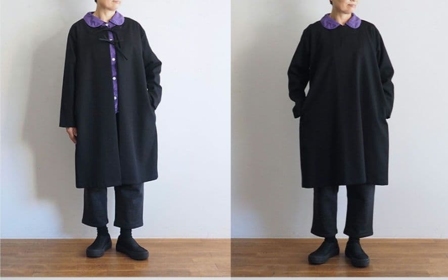 新品タグ付【aa.】 ダブルエードット 2wayコートワンピース 大橋歩 黒 S