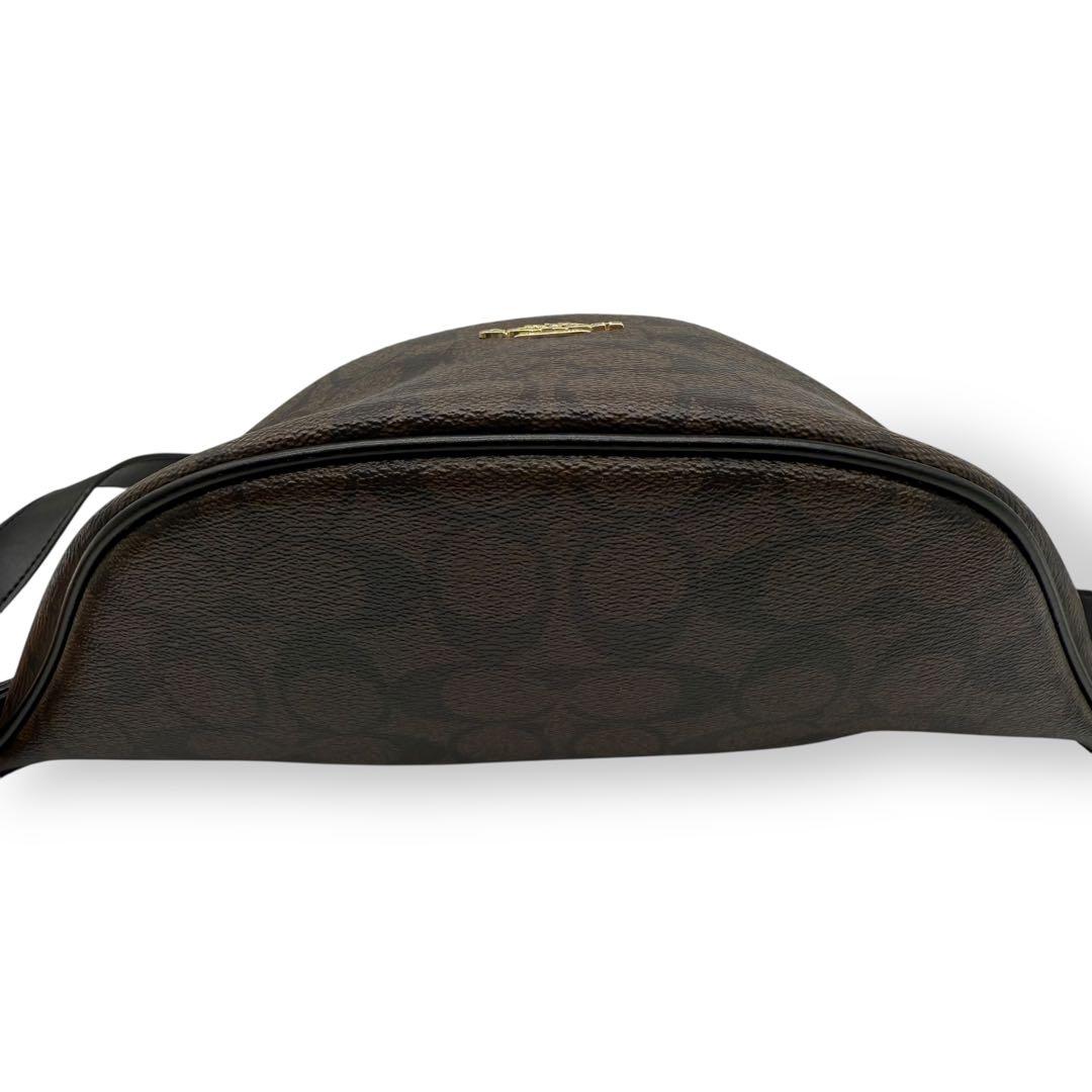 【美品】COACH コーチ ボディバッグ PVC クロスボディ 金具ロゴ 茶