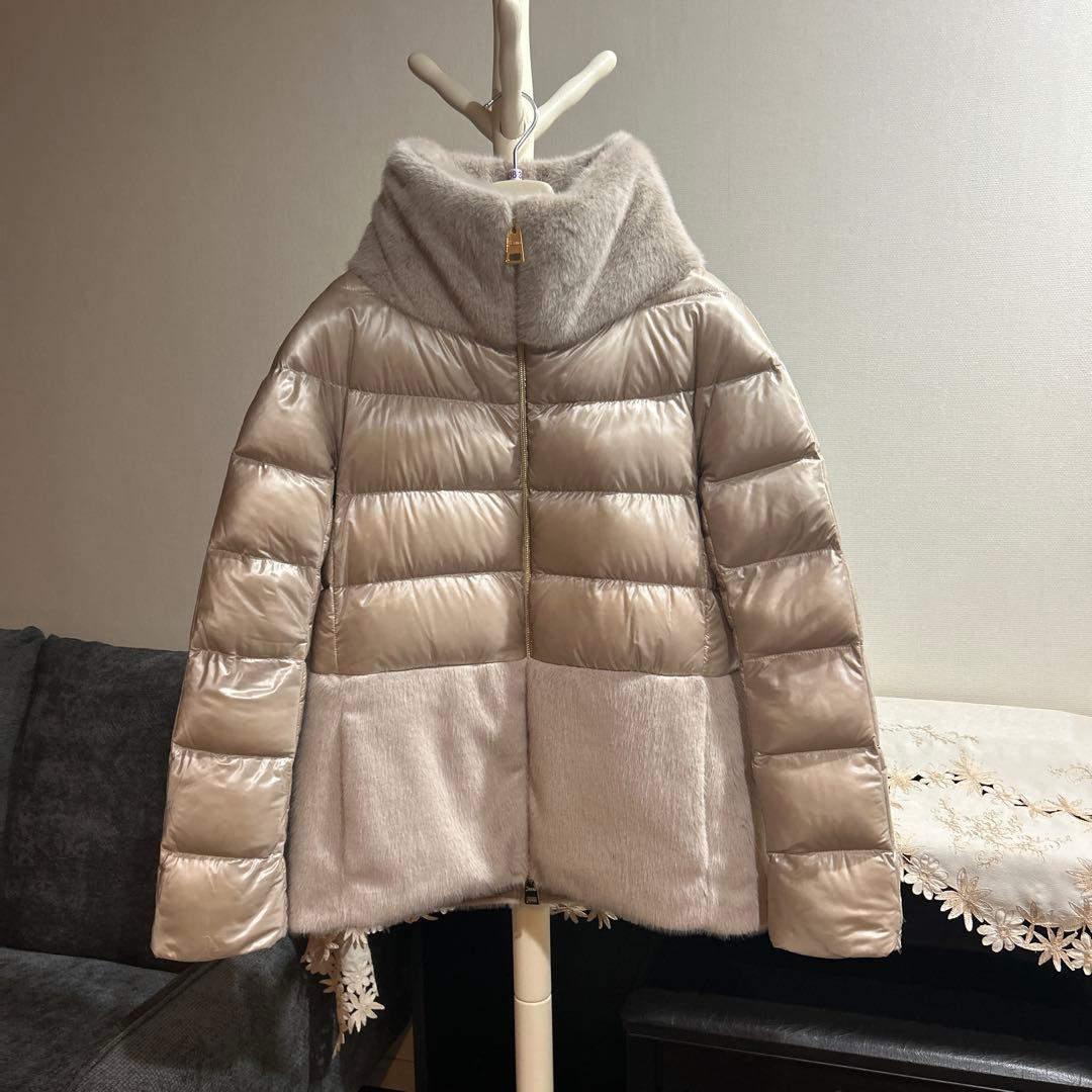 HERNO❤︎ナイロンウルトラライト＆ニューレディ フェイクファー ジャケット38