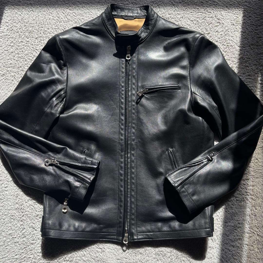 【美品】CINQUANTA メンズシングルライダース ブラック