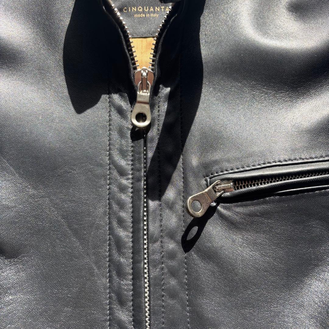 【美品】CINQUANTA メンズシングルライダース ブラック