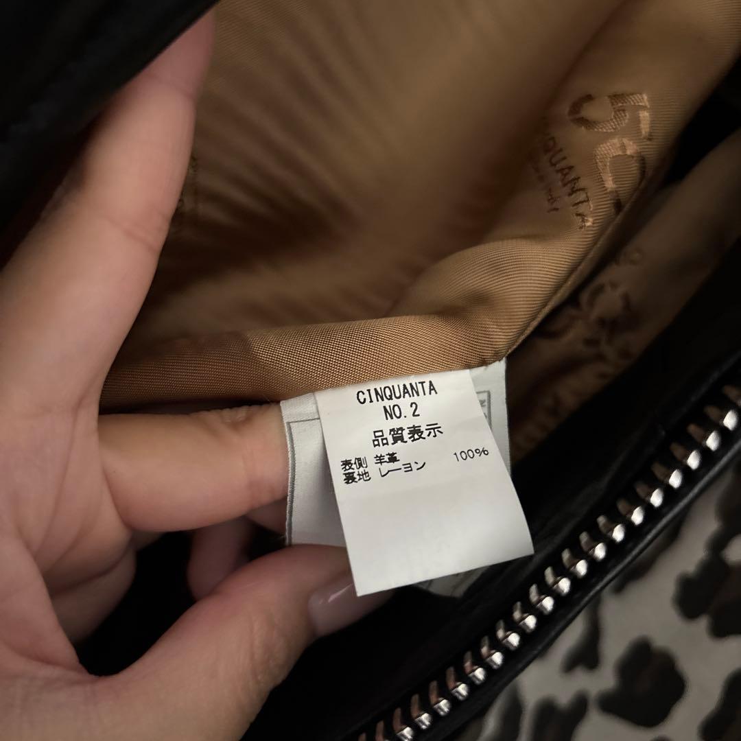 【美品】CINQUANTA メンズシングルライダース ブラック