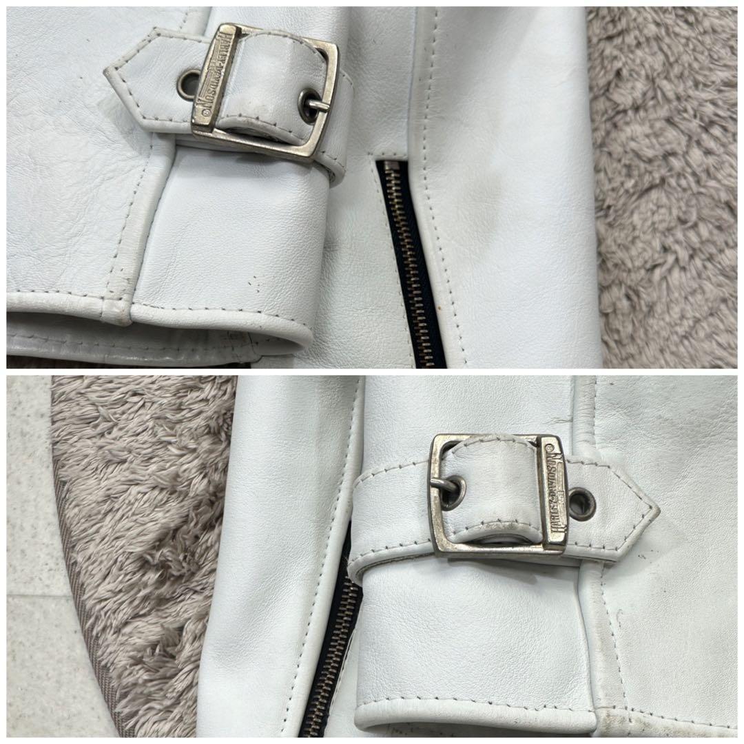 希少【ハーレーダビッドソン】シングルライダース 牛革 裏地キルティング 総ロゴ