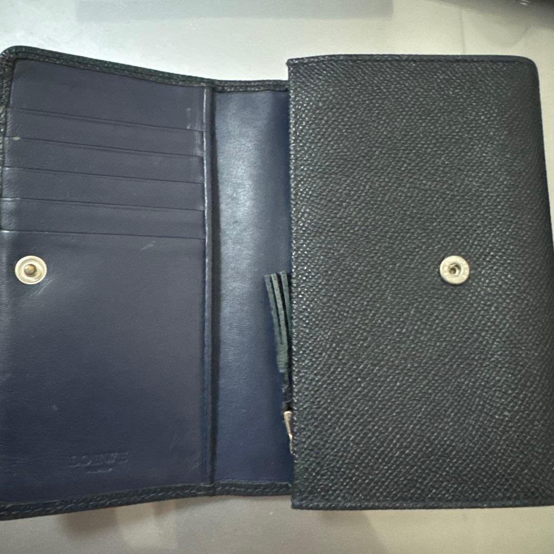 LOEWE ロエベ 長財布 ネイビー レッド バイ