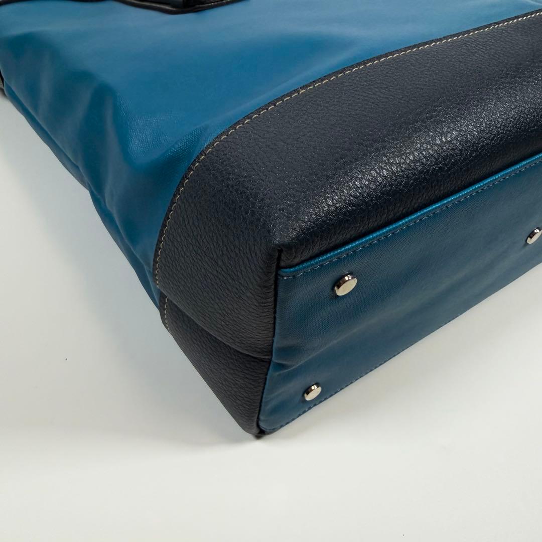 【極美品】豊岡鞄　craftsmanship ビジネスバッグ　2way ブルー系
