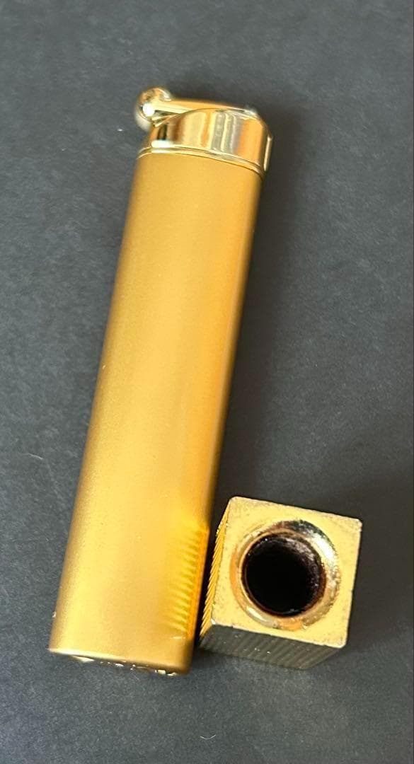 イヴサンローラン シガレットケース＋ライター＋火消 黒金 ロゴ ユニセックス美品