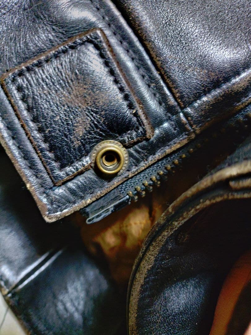 ✨今だけ✨ヴィンテージ❦レザージャケット 黒【茶芯】レア