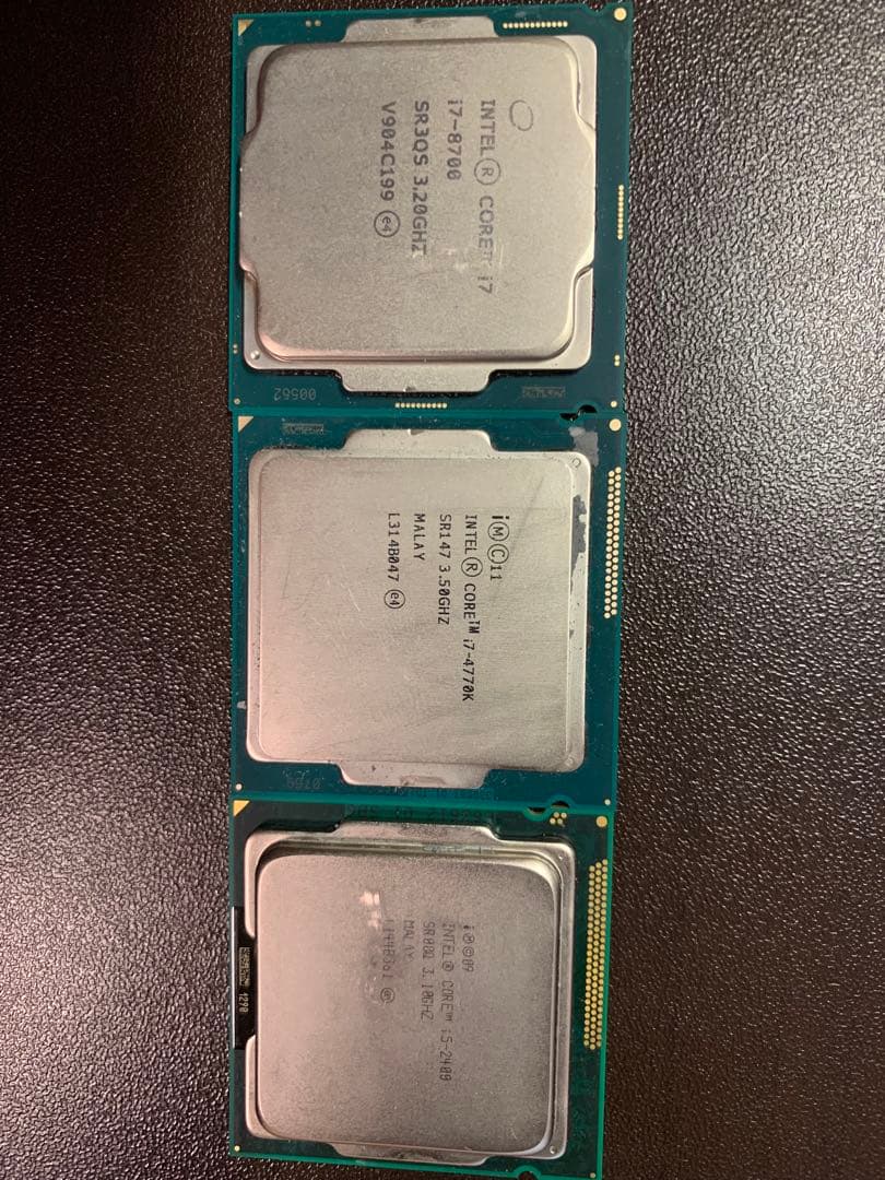 CPU三枚 i7-8700 i7-4770k i5-2400