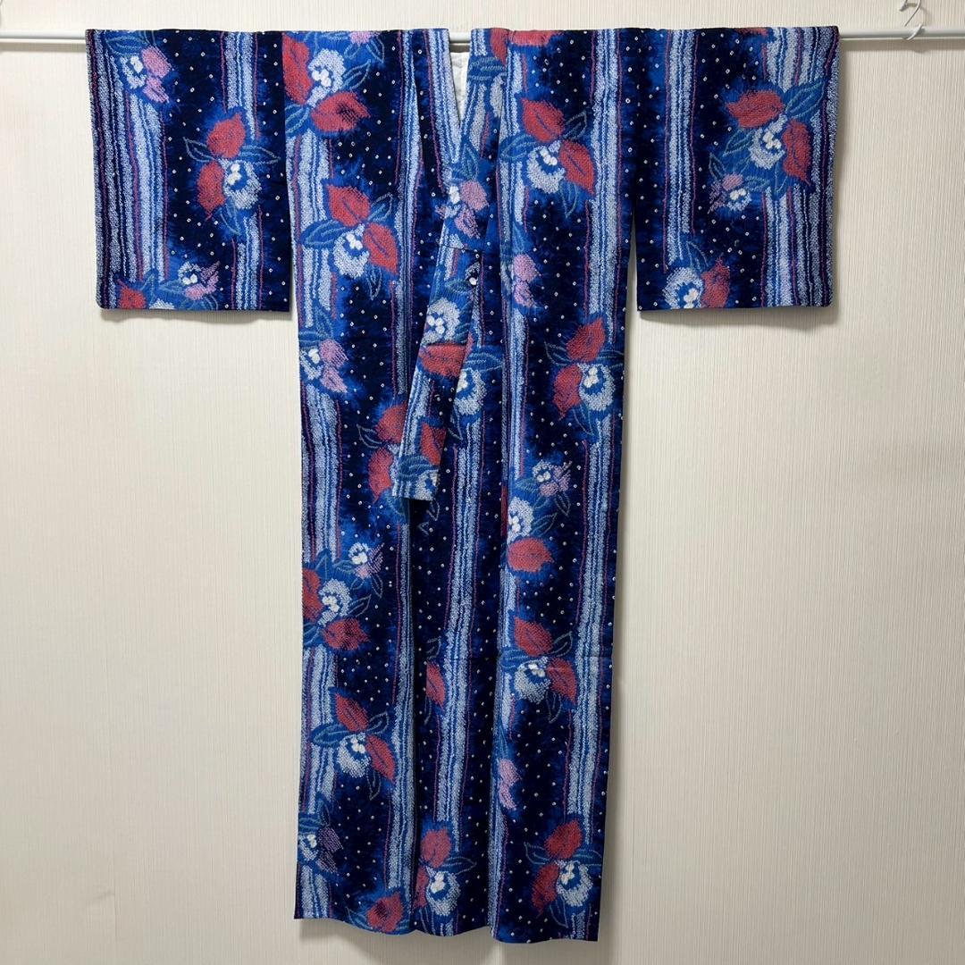 KL3188 有松鳴海絞り 浴衣 身丈153cm 夏着物 木綿