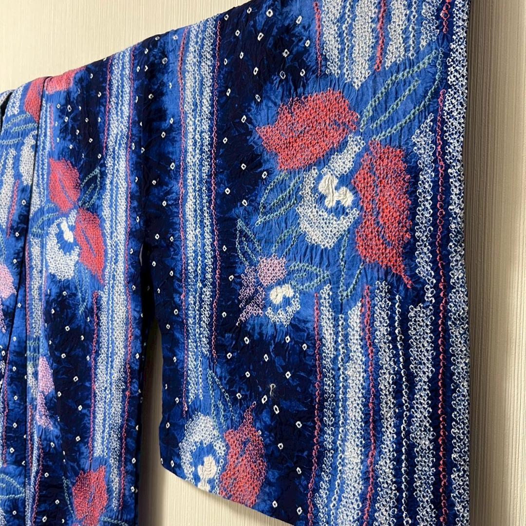 KL3188 有松鳴海絞り 浴衣 身丈153cm 夏着物 木綿