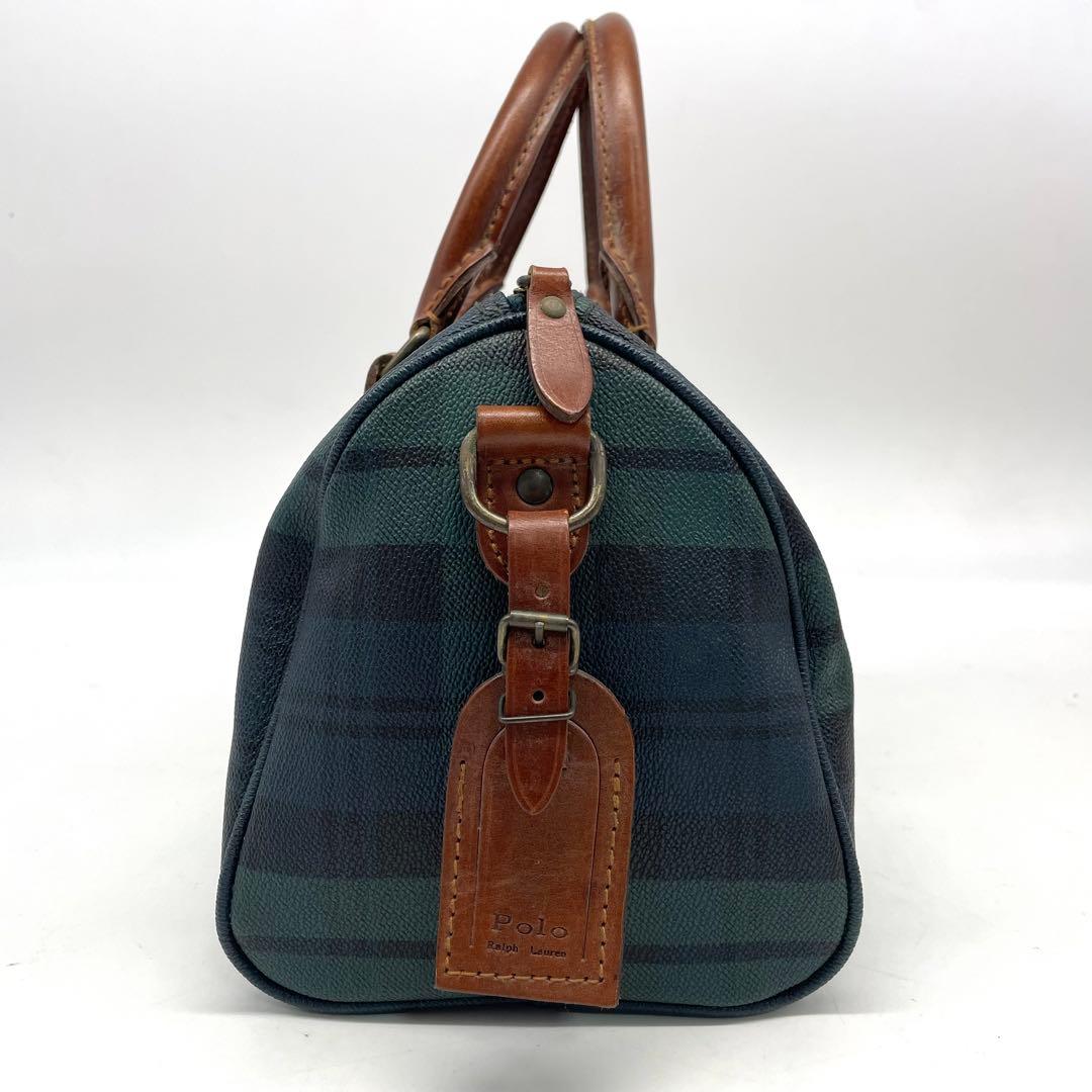 ラルフローレン ミニボストンバッグ ショルダー 2way チェック PVC 革